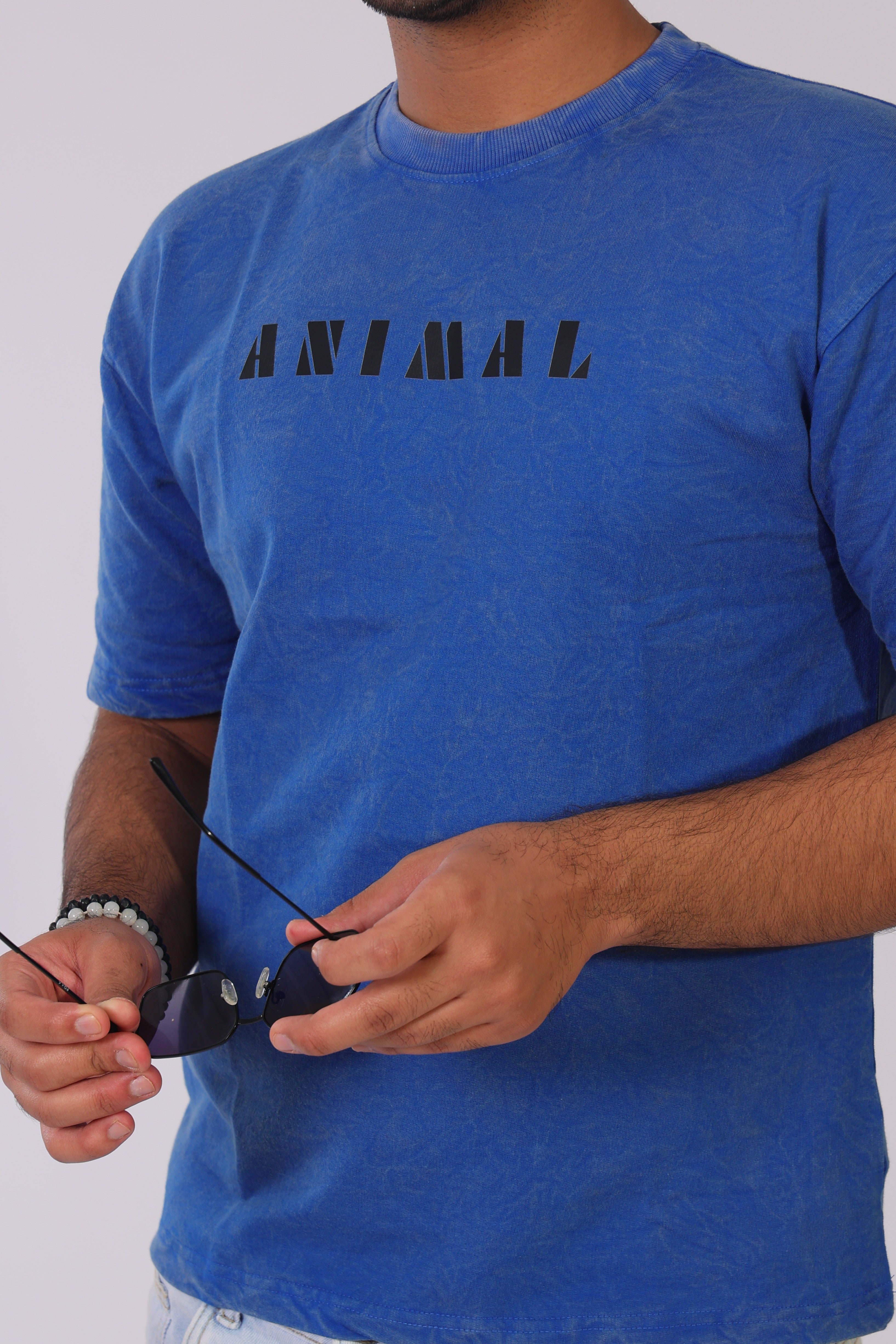 Animal front- acid blue